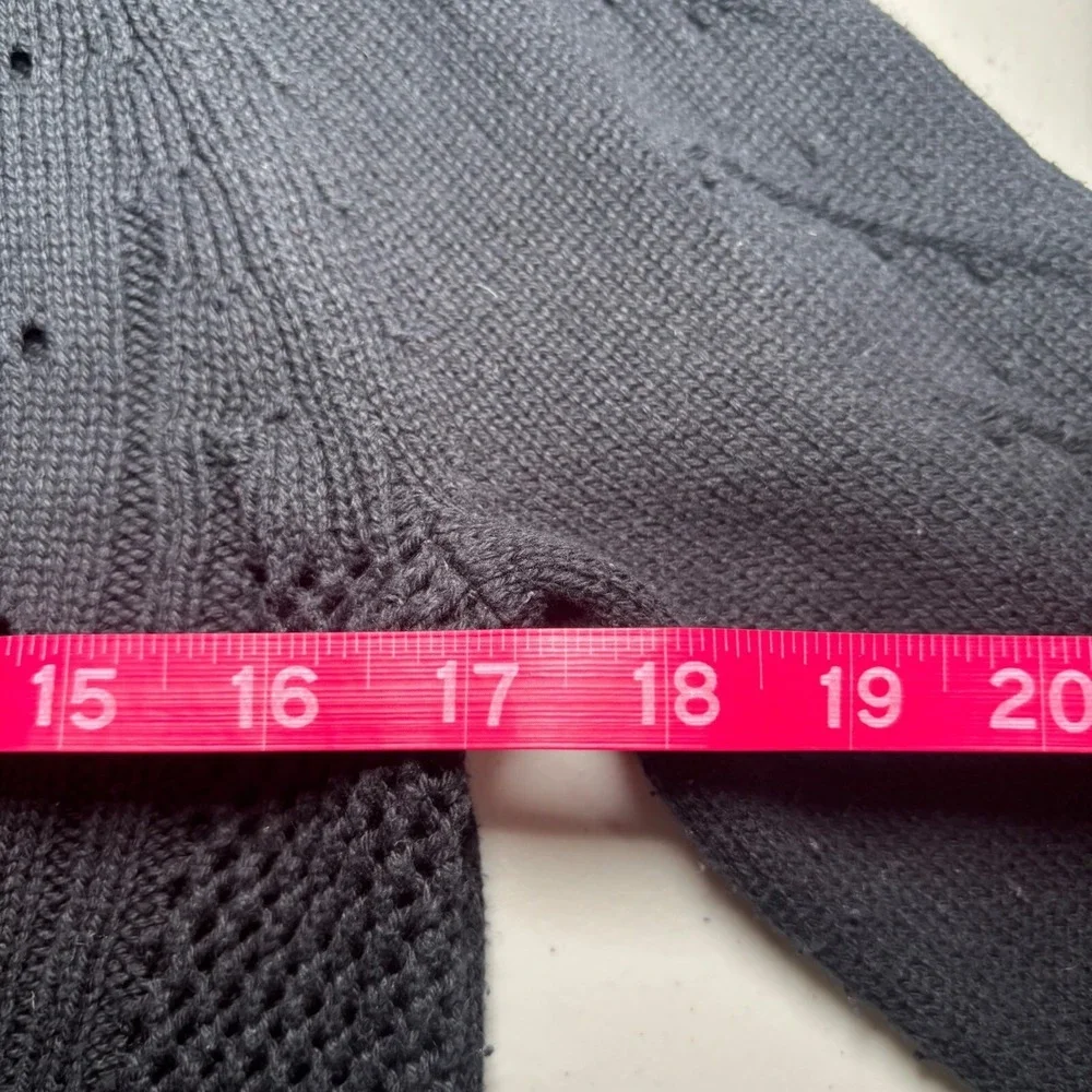 J. Crew‎ Black 100% Cotton Long Sleeve Sweater XS Preppy Classic